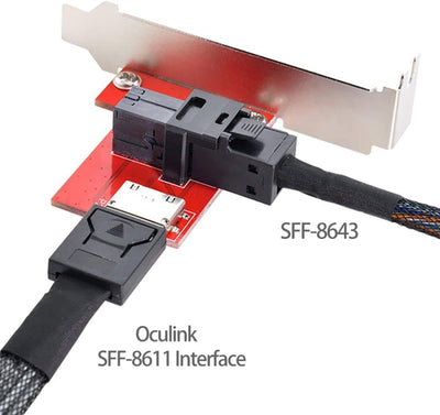 ChenYang CY Mini SAS HD SFF-8643 PCI-Express 4.0 auf Oculink SFF-8611 SFF-8612 PCBA-Buchsenadapter m