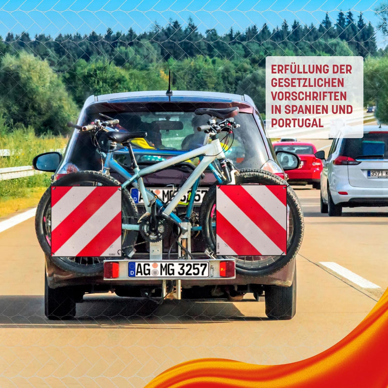 MAGMA Warntafel für hinten, Spanien. Für Fahrradträger, Heckträger, Anhänger, Warnschild für Wohnwag