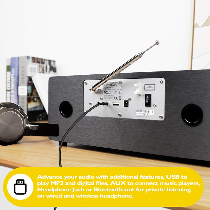 Stereo Digitalradio CD-Player | HiFi-System | DAB+, USB MP3, Bluetooth5.3, UKW | Leistungsstarkes St