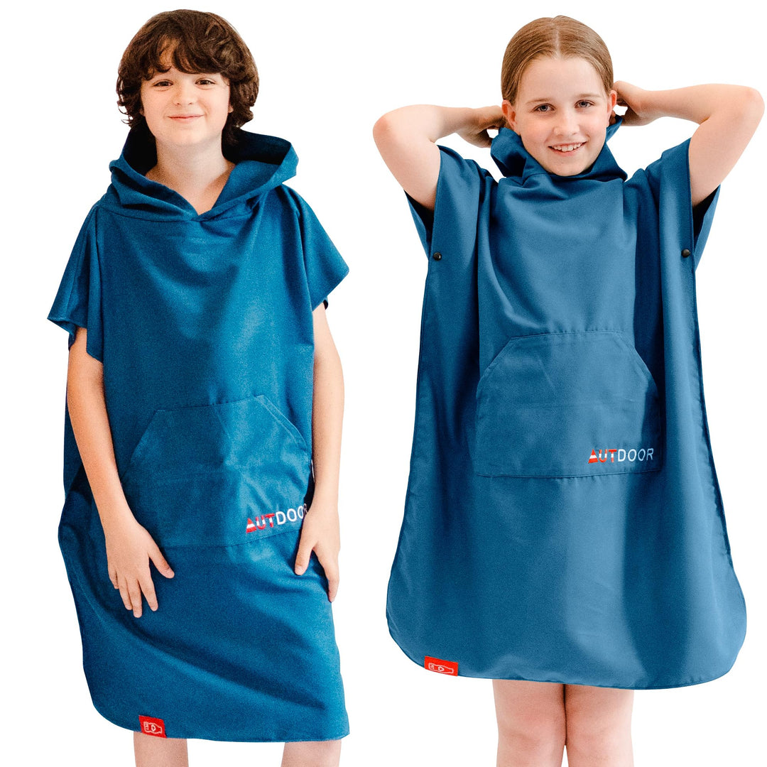AUTDOOR® Mikrofaser Badeponcho Damen & Herren - nachhaltig aus 100% recycelten PET-Flaschen - Handtu