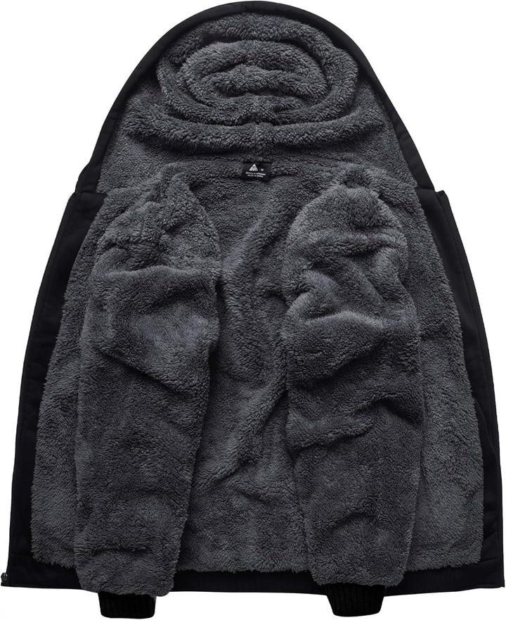 SwissWell Herren Fleecejacke Full Zip Kapuzenjacke Winter Sweatjacke mit Kapuze Gefütterte Hoodie Mä