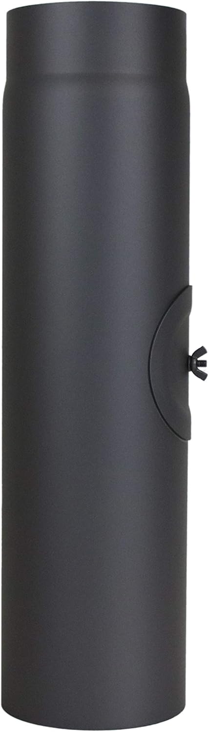 LANZZAS Ofenrohr 500 mm mit Tür, im Durchmesser, DN, Ø 150 mm, in der Farbe gussgrau - weitere Rohre