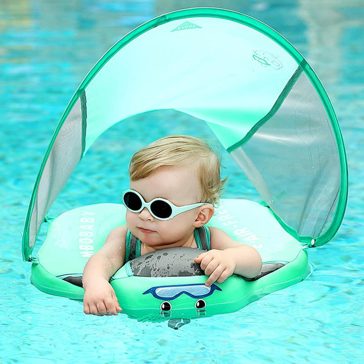 Baby Pool Float Schwimmbad mit Baldachin, nicht aufblasbar, für 3-24 Monate, für Strand, See, Bad, U