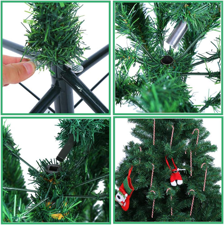 VEYLIN Künstlicher Weihnachtsbaum, 700 Spitzen, mit Metallständer, 1,8 m 1,8 M (6 Fuss), 700 Spitzen