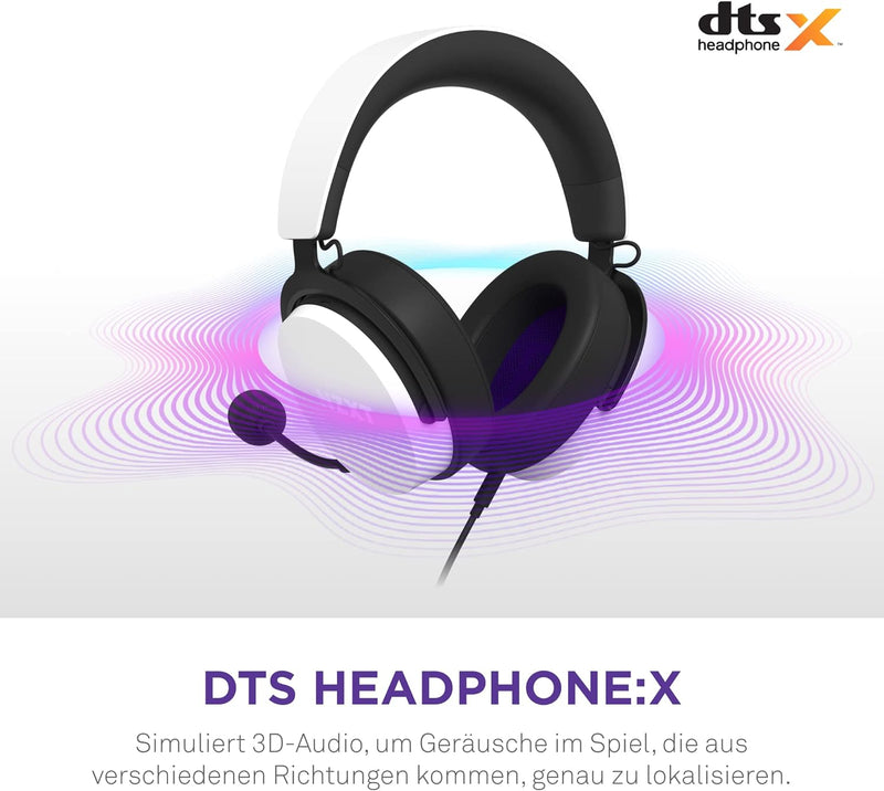 NZXT Kabelgebundenes PC-Gaming Relay-Headset – AP-WCB40-W2 - Hi-Res-Audio-zertifiziert – DTS Headpho