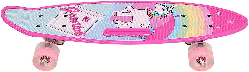 Skateboard Kinder, Komplettboard hochwertige mit LED-Leuchtrollen für ab 4 Jahren Kinder, Jungen, Mä