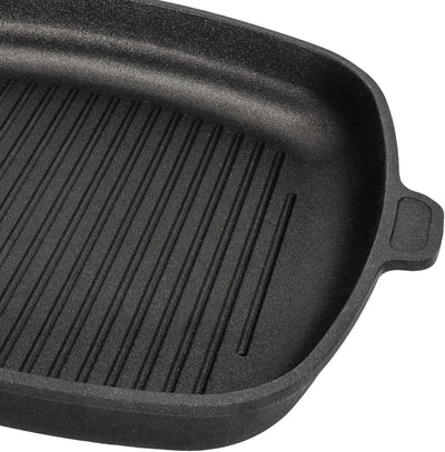 Eurolux Grillpfanne Set & Deckel 28x28 cm - grosse flache quadratische Guss-Pfanne mit Beschichtung
