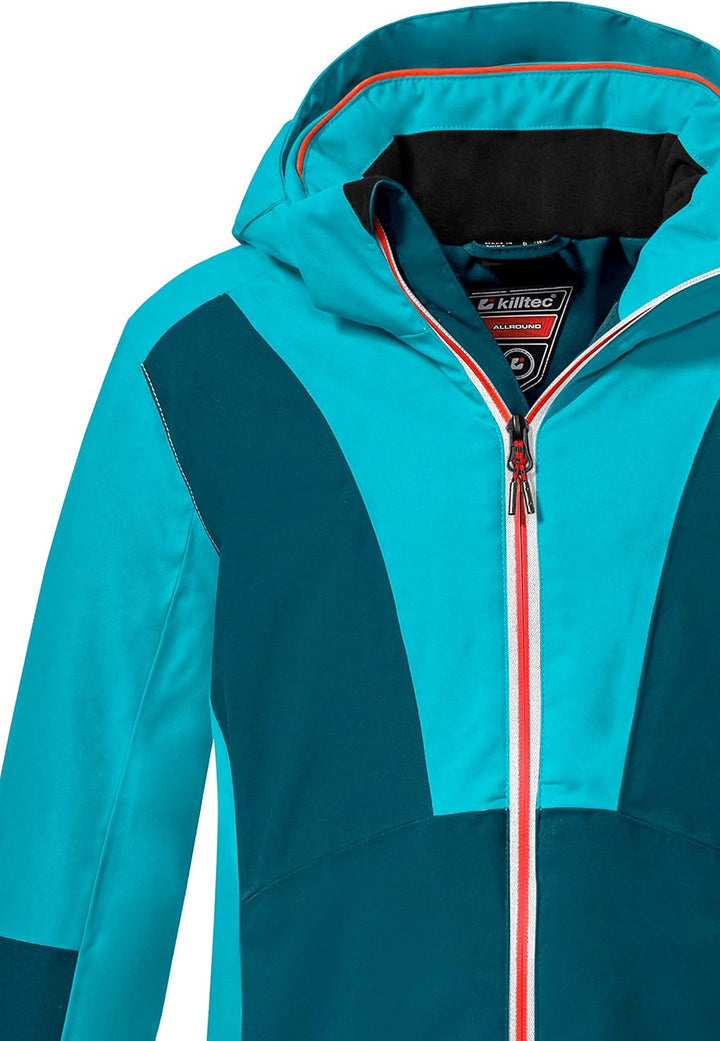 Killtec Mädchen Ksw 155 Grls Ski Jckt Skijacke/Funktionsjacke mit Kapuze und Schneefang, Türkis