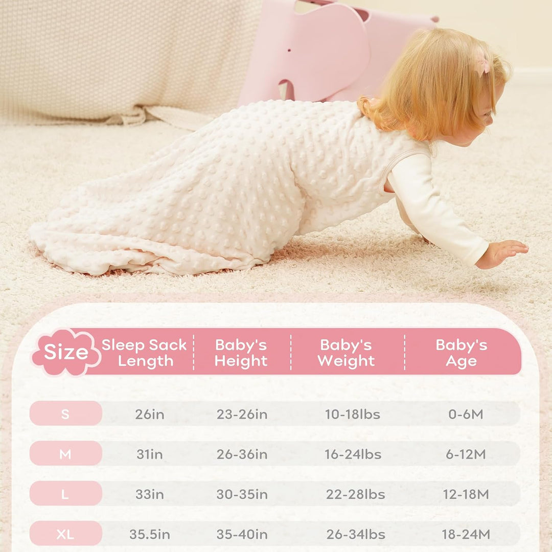Yoofoss Schlafsack Baby Winter 1.5 Tog - 2er Pack 67cm/0-6 Monate Winterschlafsack Herbst Babyschlaf