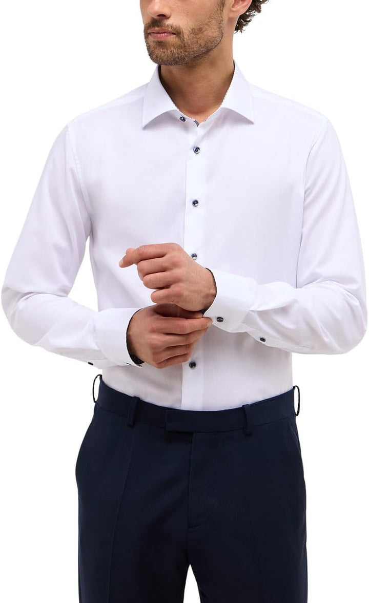 ETERNA Herren Original Shirt Slim FIT, Weiss