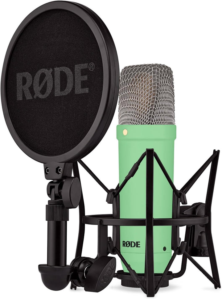 Rode NT1 Signature Green Studio-Mikrofon Grün + keepdrum MS138 Gelenkarm-Stativ Schwarz green Mikrof