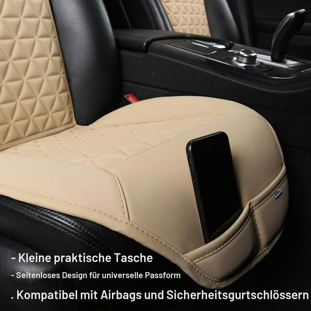 Black Panther 1 Paar Luxus PU-Leder Sitzbezüge Auto Vordersitze, kompatibel mit 95% Autos,Keine Sitz