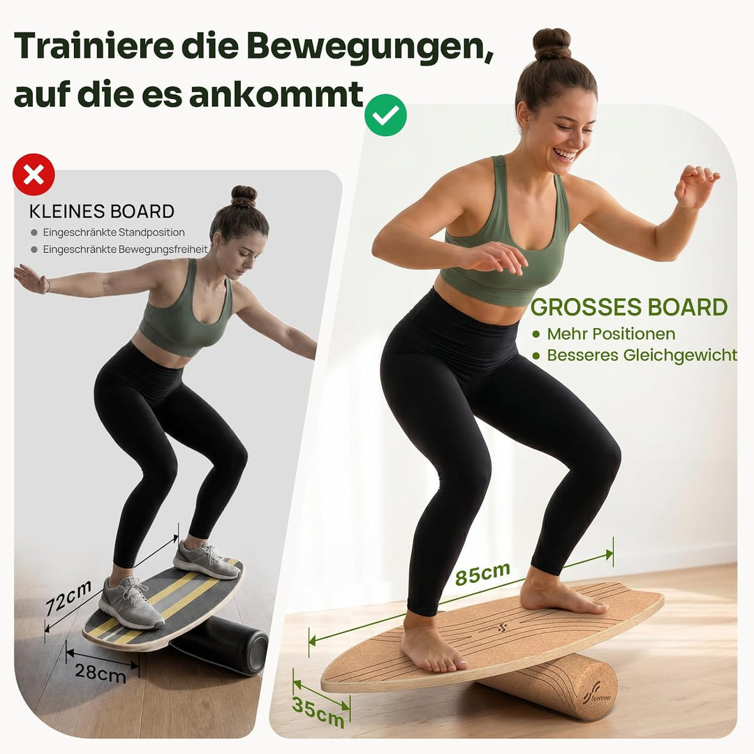 Sportneer Kork Surfin Balance Board Erwachsene 8-in-1, Balance-trainer Set | Grössere Gleichgewichts