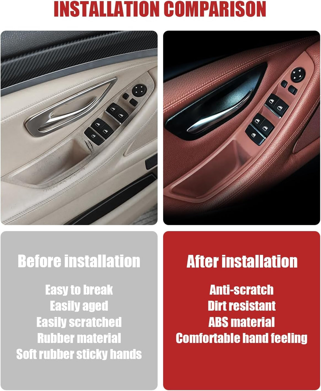 TZYSZDB Autotürgriff 7er Set f10 Türgriff für BMW 5er Türseitengriff BMW 520 523 525 528 530 535 Fen