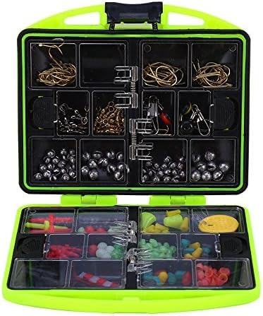 Angelzubehör Set, CYSFETENA Angelkoffer mit Zubehör 24 Fächer Angelbox voll beladen mit Angelköder H