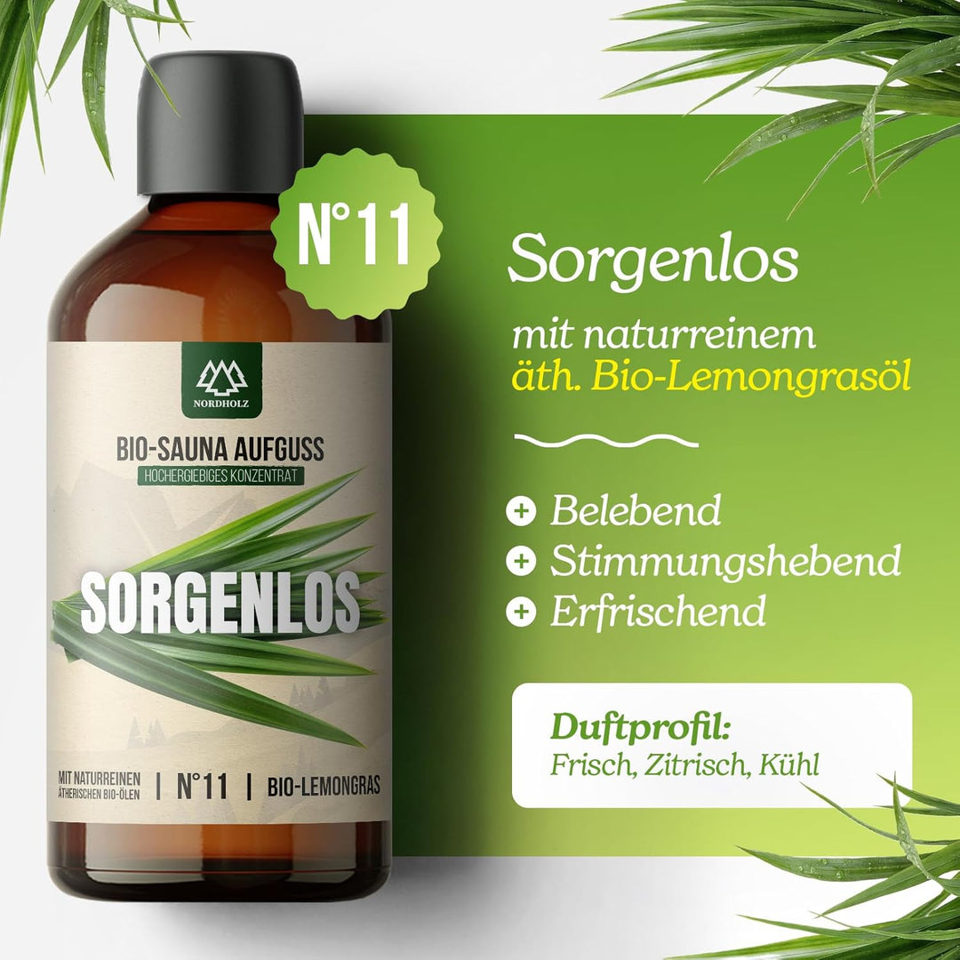 Saunaaufguss BIO [NATURREINE ÄTHERISCHE BIO-ÖLE] Sauna Aufgussmittel 
