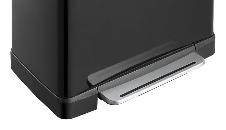 EKO E-Cube Tretmülleimer 50L Metall (34.5 x 50 x 65 cm, Dämpfer-System, Fingerabdruck frei, Stay-Ope