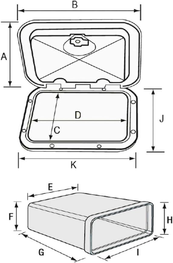 Ablagefach mit Luke 165 x 285 mm Kunststoff Weiss Staufach Handschuhfach Seitenfach Stauraum Konsole