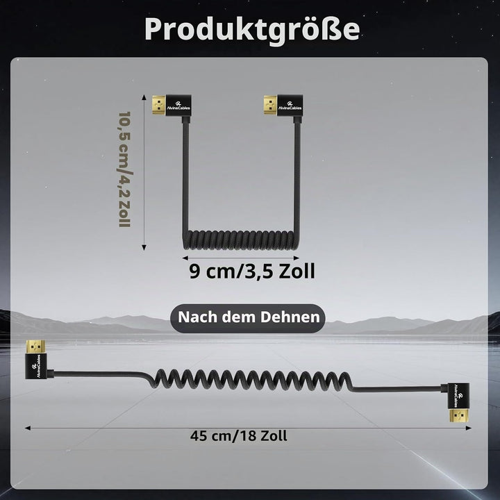 Alvin's Cables 8K 2.1 HDMI-Kabel, Hochgeschwindigkeitskabel, gewickelt, geflochten, für Atomos Ninja