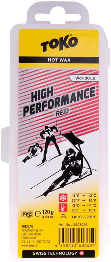 Toko Skiwachs High Performance red -4 °C -- -12 °C 120 g, red -4 °C -- -12 °C 120 g