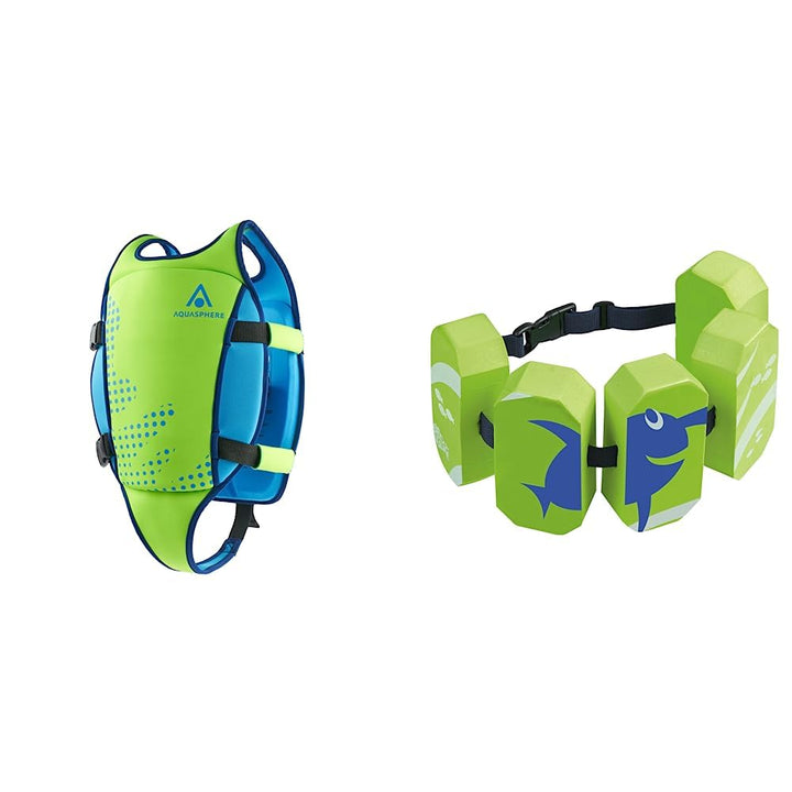Aqua Sphere Unisex Jugend Swim Vest Schwimmweste, Grün, L (3-6Y) &amp; Beco 96071 8 - Schwimmgürtel Seal