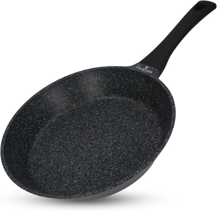 ZWIEGER Hochwertige Bratpfanne 28 cm – beschichtete Pfanne 28 cm, Aluguss, vollflächiger Edelstahlbo