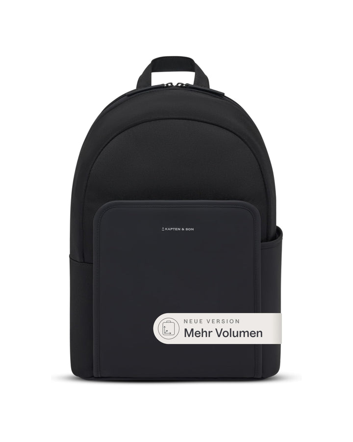 Kapten & Son Rucksack Aalborg NEW All Black 18 L | Rucksack Damen & Herren Schwarz | Handgepäck Ruck