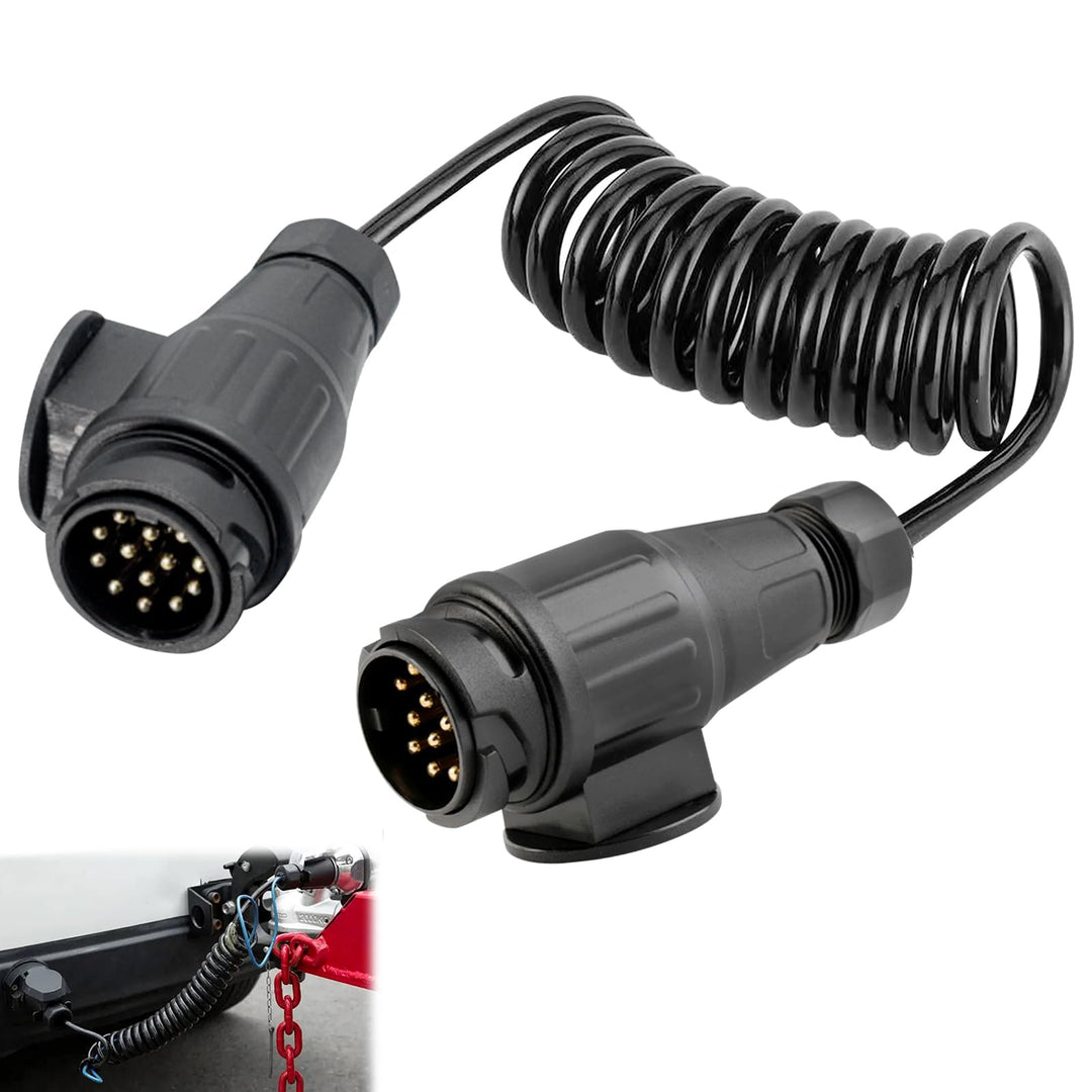 Anhänger Verlängerungskabel 13 Polig 2 M, Spiralkabel Anhängerkabel 12V, Anhängerkabel 13 Polig Mit