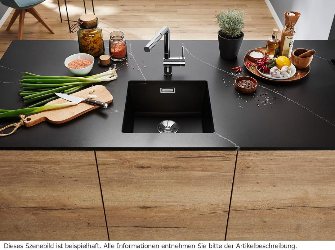 BLANCO SUBLINE 400-U | SILGRANIT schwarz | Einbauart: Unterbau | ohne Ablauffernbedienung | 50er Unt