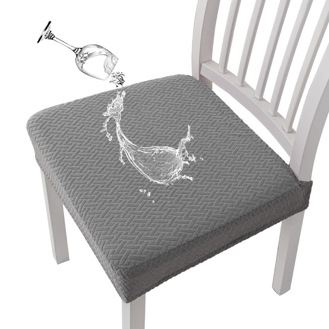 KELUINA Diamantgitter Jacquard wasserdichte Stuhl Sitzbezüge für Esszimmer Stretch Stuhl Sitzkissen