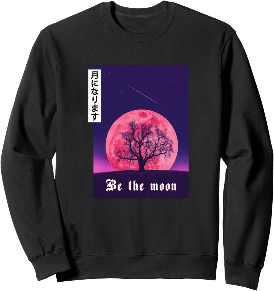 Aesthetic Vaporwave Japanese Aesthetic Mond - Be The Moon Sweatshirt
