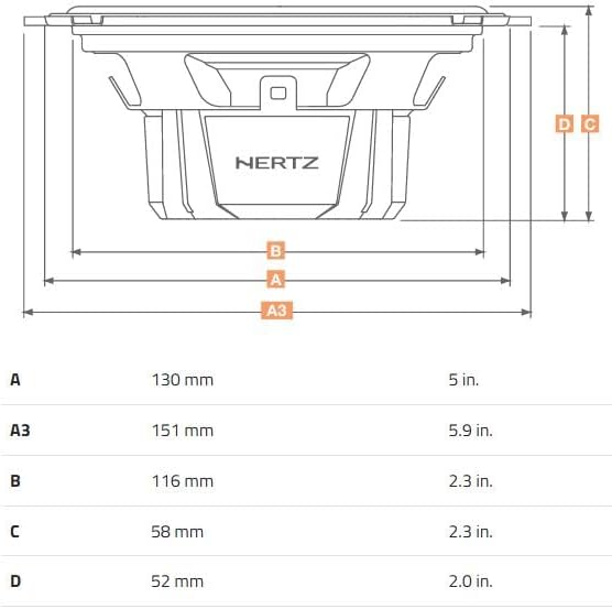 Hertz DSK 130.3 Lautsprecher Auto, Schwarz