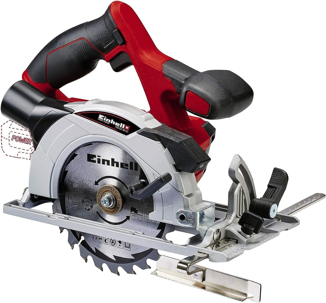 Einhell Akku-Handkreissäge TE-CS 18 Li-Solo Power X-Change (Lithium-Ionen, Staubabsaugadapter, Spind