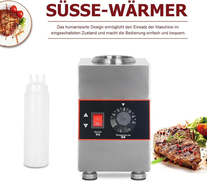 Kommerzieller Elektrischer Sossenwärmer mit 650-ml-Quetschflasche, kommerzieller elektrischer Käseso