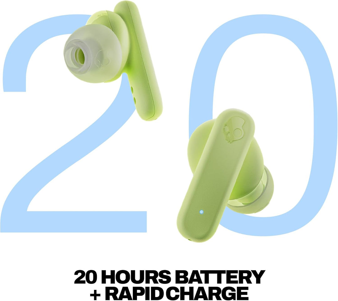 Skullcandy Smokin' Buds In-Ear Wireless-Kopfhörer, 20 Std. Akkulaufzeit, 50% nachhaltiger Kunststoff