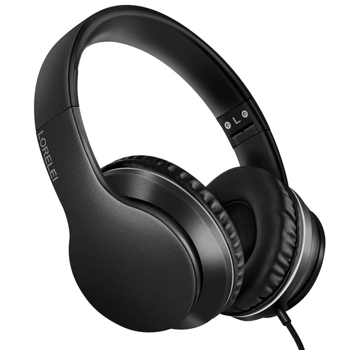 LORELEI X6 Over-Ear Headphones with Microphone, Lightweight Foldable & Portable Stereo Bass Headphon