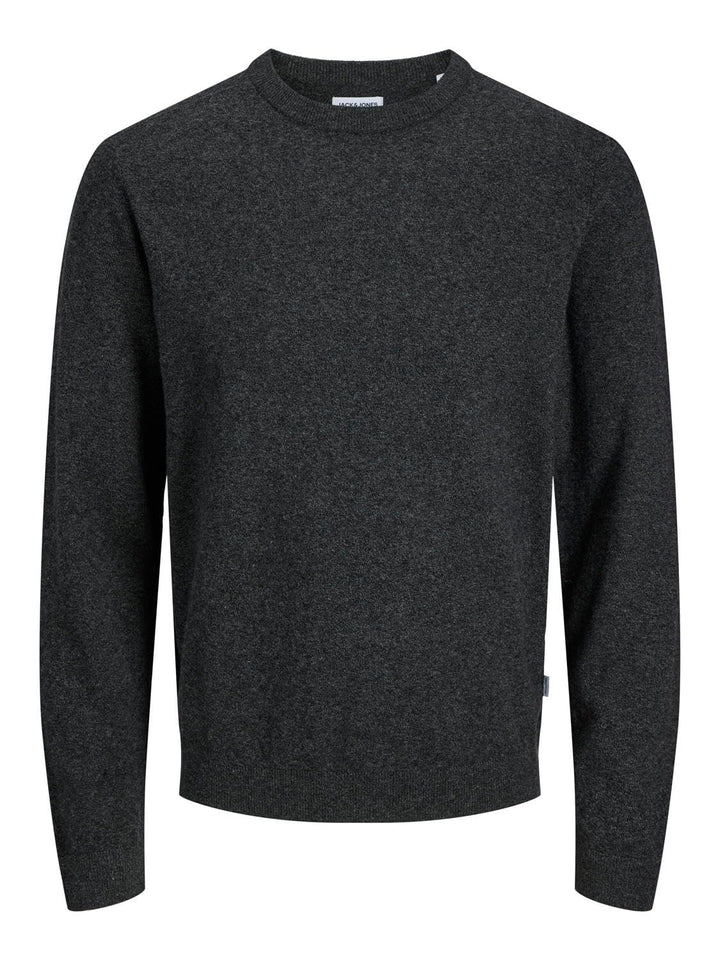 JACK & JONES Herren Strickpullover Rundhalspullover JJEEMIL Knit Crew Neck S Black Beauty (Rundhals)