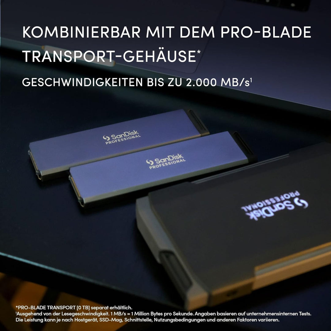 SanDisk PROFESSIONAL PRO-BLADE SSD-Mag 2 TB (mobiles und modulares NVMe SSD-Mag, für Mac und Windows