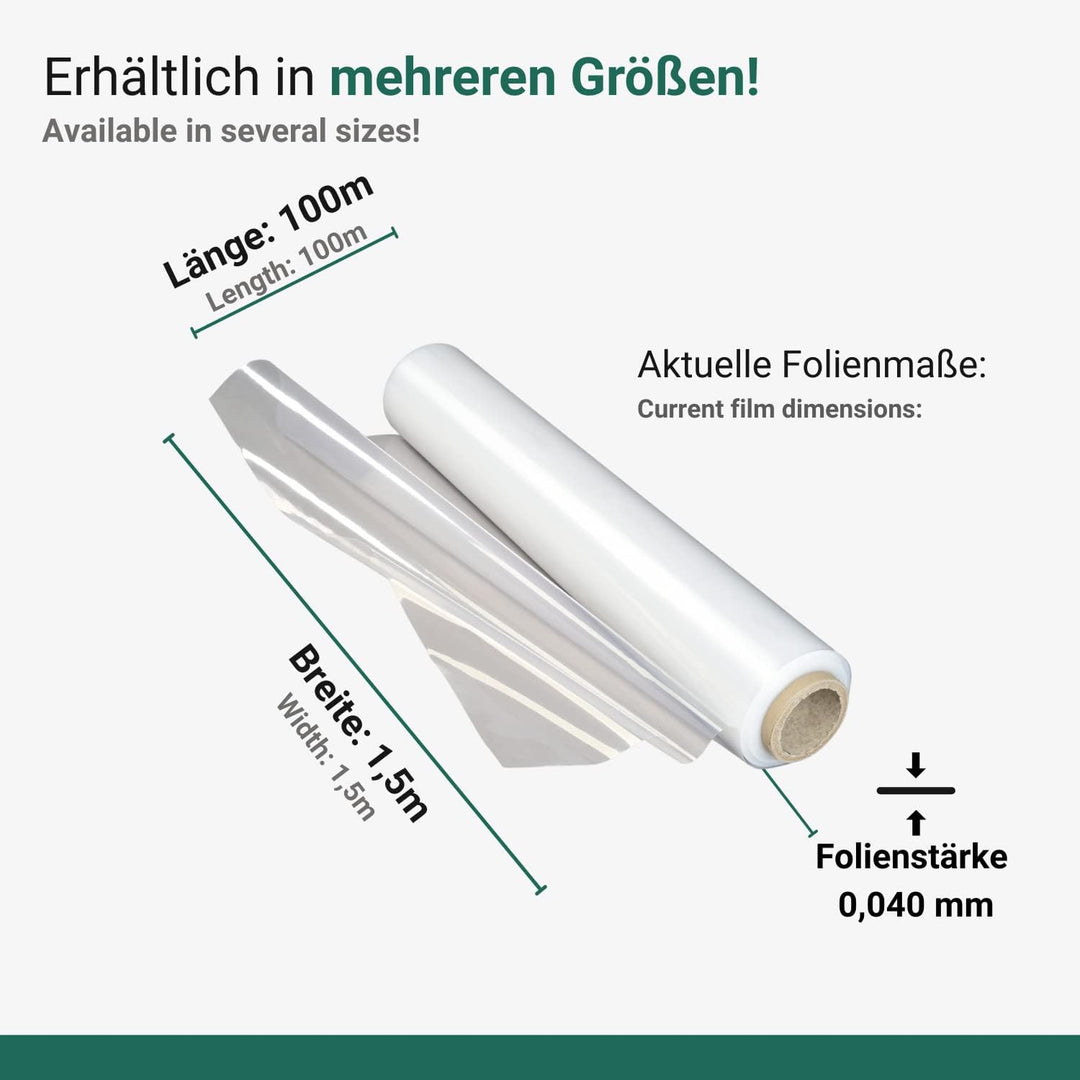 dm-Folien Abdeckfolie I 1,5 x 100 m I 40 My Stärke I Verschiedene Masse & Stärken I Transparente & r