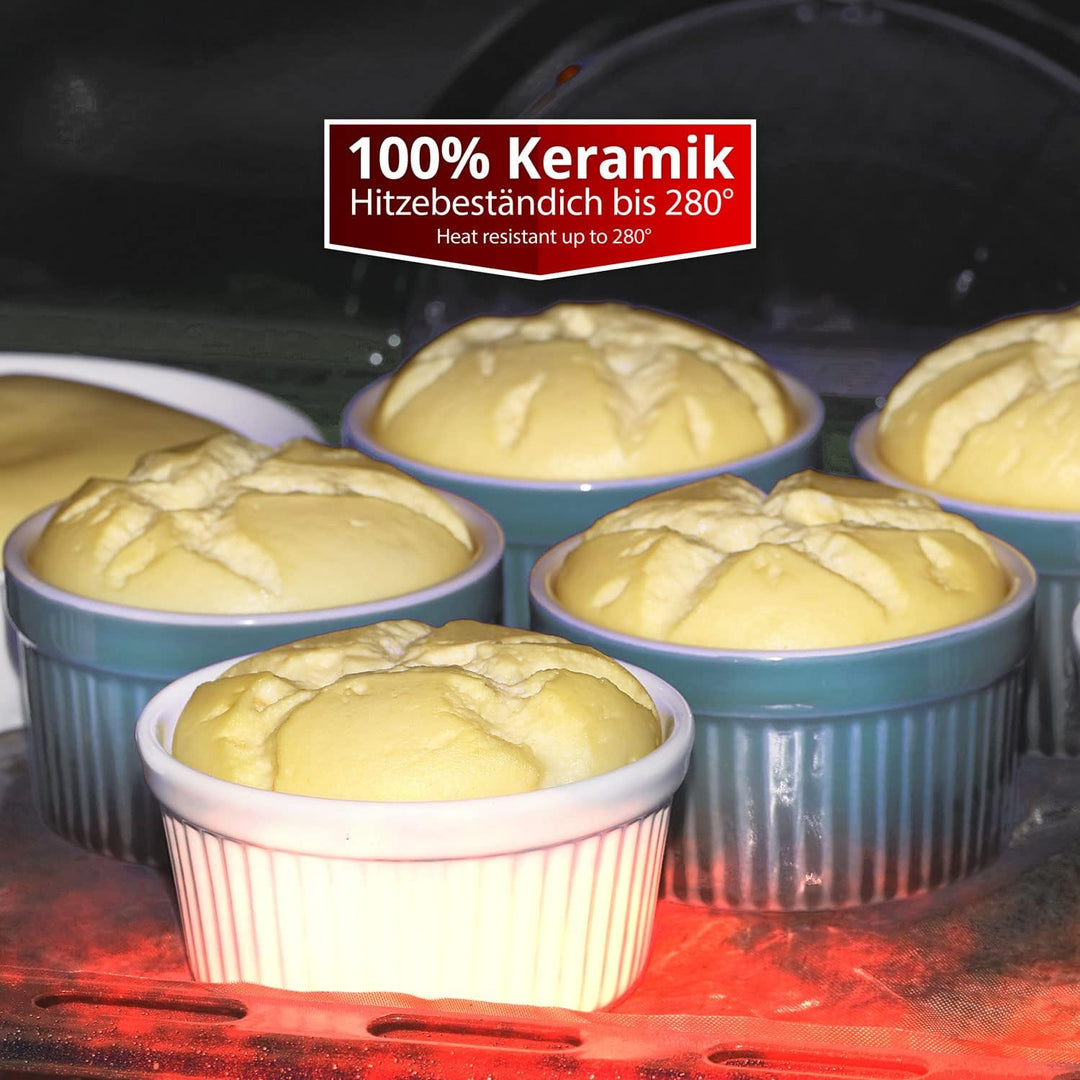 Dimono® Dessert-Schalen Creme Brulee Souflee-Förmchen, Auflaufform-Schälchen mit 170 ml für Desserts