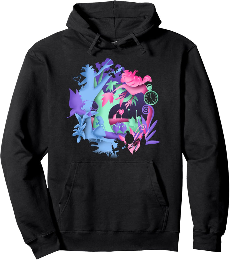 Disney Alice In Wonderland Neon Forest Scene Pullover Hoodie