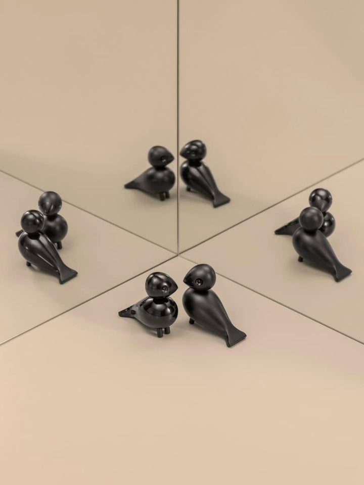 Kay Bojesen Unzertrennliche 1 Paar Figuren 9 cm Singvögel, schwarz Scharz, Scharz