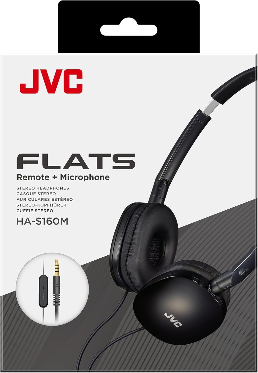 JVC HA-S160M-B - Flats Faltbarer und kompakter Kopfhörer in Glossy Trendfarbe, mit Schalter für Mikr