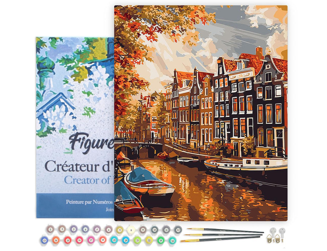 Figured'Art Malen Nach Zahlen Erwachsene Mit Rahmen Sonnenschein in Amsterdam - Paint by Numbers Bas
