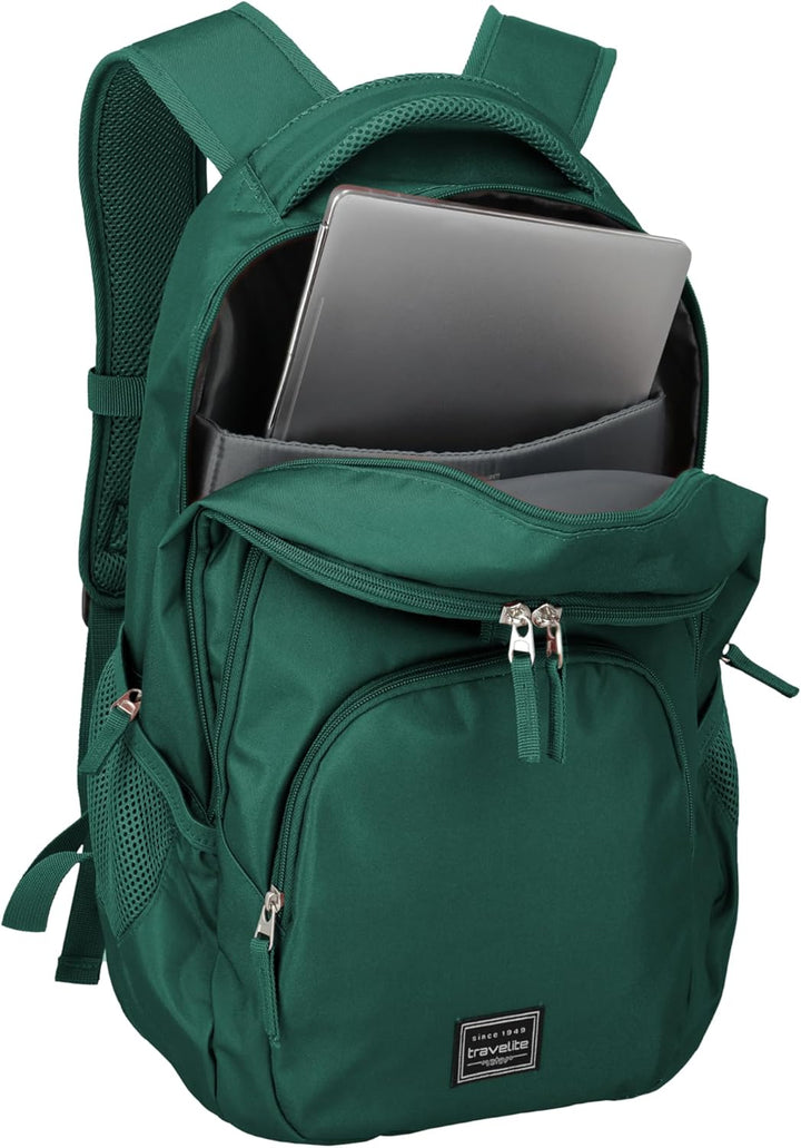 Travelite Handgepäck Rucksack, Laptop Rucksack 15,6 Zoll, BASICS, Daypack, Tagesrucksack mit vielen