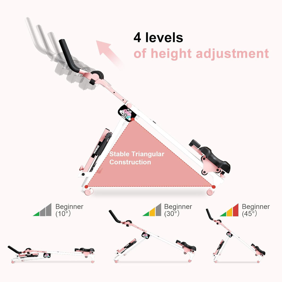 TODO 3 in 1 Rudergerät für zuhause, Multifunctionale Rudermaschine mit 2 Intensitäten Anstellbar, Ab