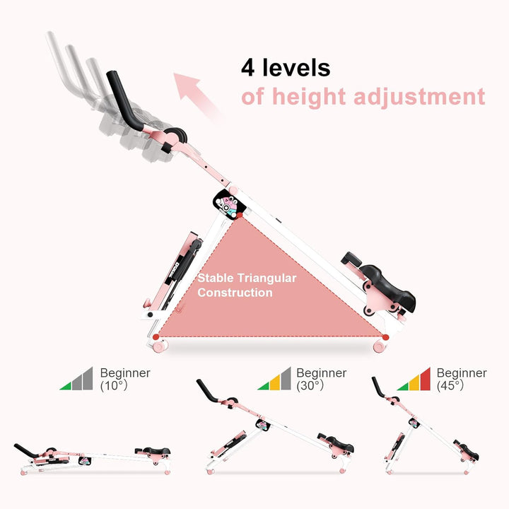 TODO 3 in 1 Rudergerät für zuhause, Multifunctionale Rudermaschine mit 2 Intensitäten Anstellbar, Ab