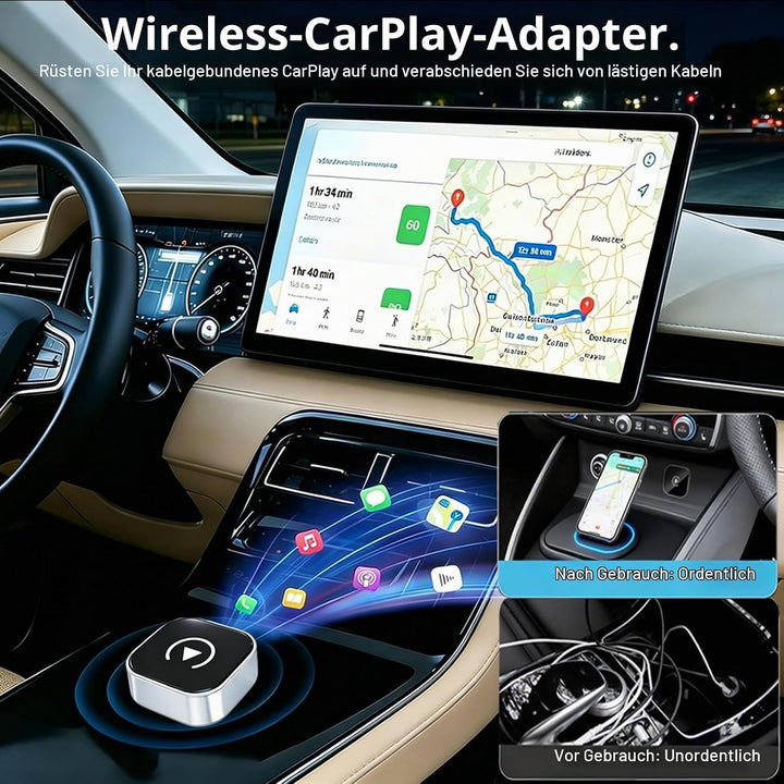 Versteckt Car Play Wireless Adapter für Apple CarPlay &amp; Android Auto, Plug &amp; Play, Bluetooth 5.3, St