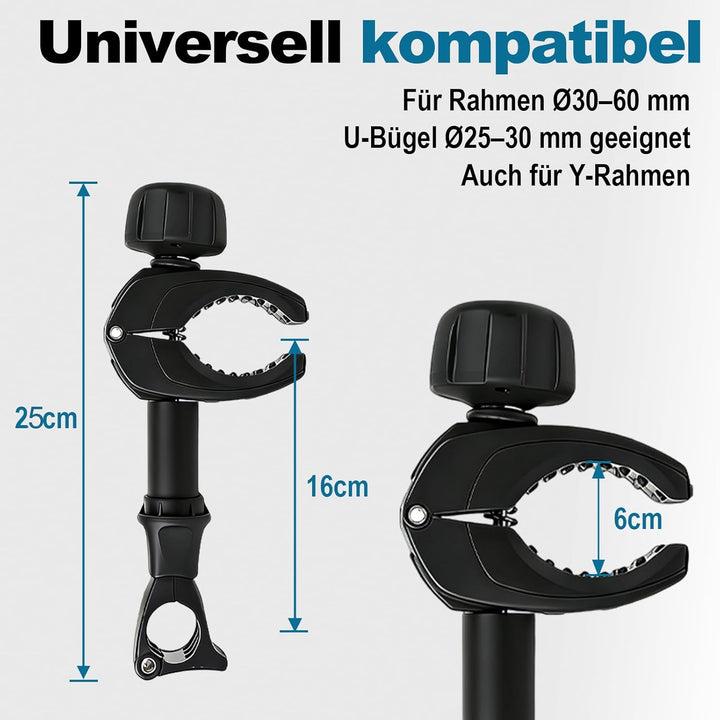 Rahmenhalter für Fahrradträger, Universal Kurze Fahrradrahmenhalter Abschliessbare, Alu Rahmenhalter