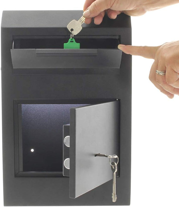 Rottner Cashmatic Basic Einwurftresor Stahl Doppelbartschloss 2 Schlüssel Rückholsperre inkl.